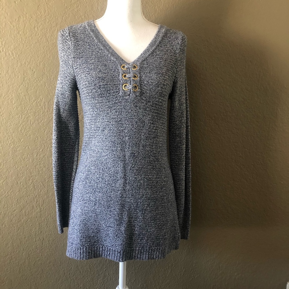 V neck long sweater